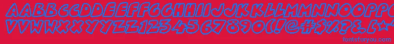 PlanetoidX Font – Blue Fonts on Red Background