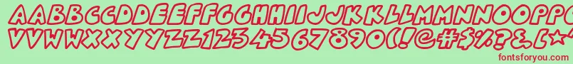 PlanetoidX Font – Red Fonts on Green Background