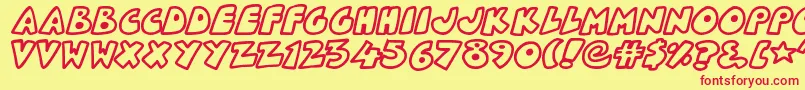 PlanetoidX Font – Red Fonts on Yellow Background