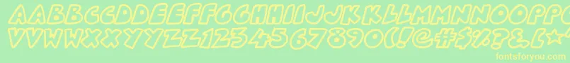 PlanetoidX Font – Yellow Fonts on Green Background