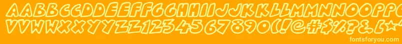 PlanetoidX Font – Yellow Fonts on Orange Background