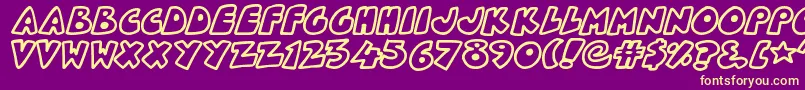 PlanetoidX Font – Yellow Fonts on Purple Background