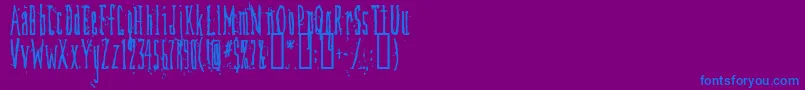 Dirtydeco Font – Blue Fonts on Purple Background