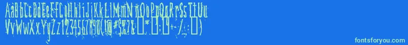 Police Dirtydeco – polices vertes sur fond bleu