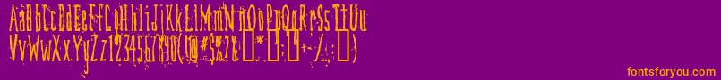 Dirtydeco Font – Orange Fonts on Purple Background