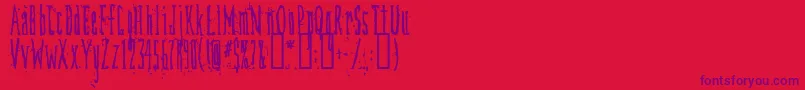 Dirtydeco Font – Purple Fonts on Red Background