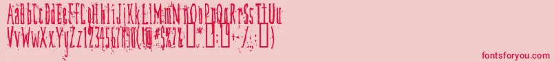 Dirtydeco-Schriftart – Rote Schriften auf rosa Hintergrund