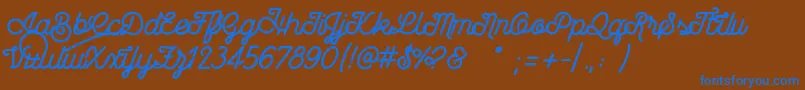 Wasted Font – Blue Fonts on Brown Background