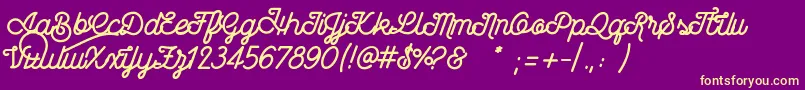 Wasted Font – Yellow Fonts on Purple Background