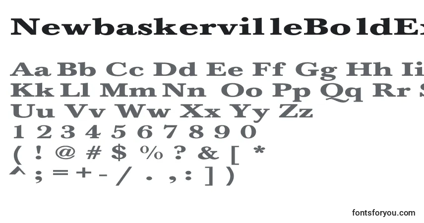 Шрифт NewbaskervilleBoldEx – алфавит, цифры, специальные символы