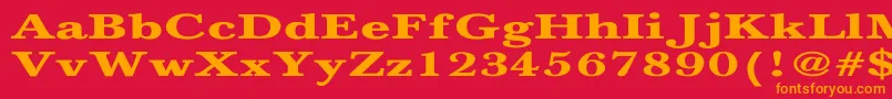 Police NewbaskervilleBoldEx – polices orange sur fond rouge