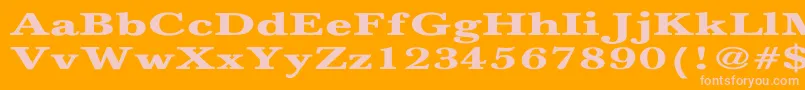 フォントNewbaskervilleBoldEx – オレンジの背景にピンクのフォント