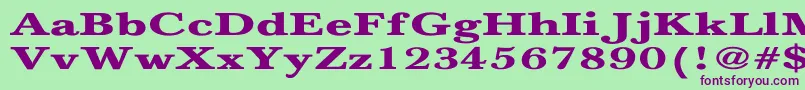 NewbaskervilleBoldEx-Schriftart – Violette Schriften auf grünem Hintergrund