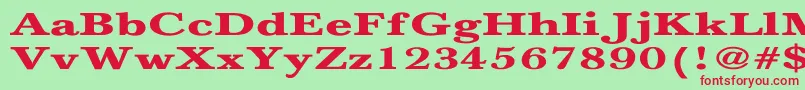 NewbaskervilleBoldEx Font – Red Fonts on Green Background