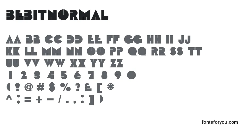 Schriftart BebitNormal – Alphabet, Zahlen, spezielle Symbole