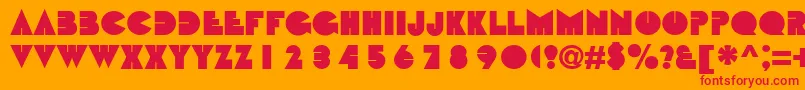 BebitNormal Font – Red Fonts on Orange Background
