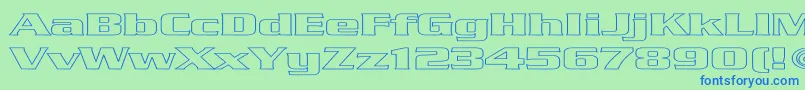 Babylon5Hollow Font – Blue Fonts on Green Background