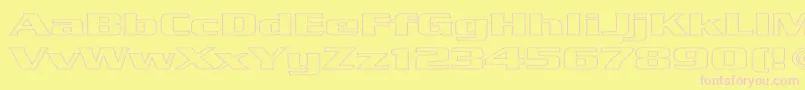 Babylon5Hollow Font – Pink Fonts on Yellow Background