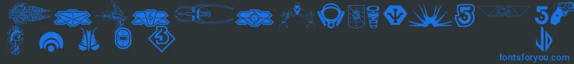 B5symbols Font – Blue Fonts on Black Background