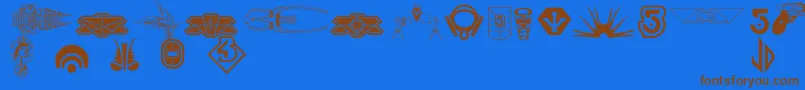 B5symbols Font – Brown Fonts on Blue Background