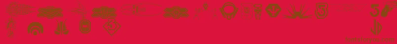 Więcej informacji o czcionce B5symbols Czcionka B5symbols – brązowe czcionki na czerwonym tle