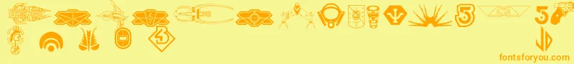 B5symbols Font – Orange Fonts on Yellow Background