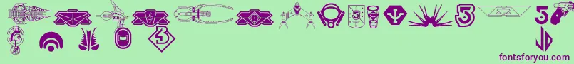B5symbols Font – Purple Fonts on Green Background