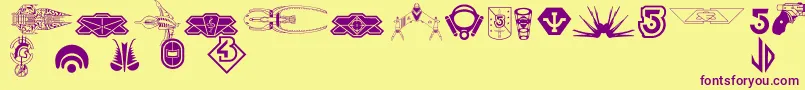 B5symbols Font – Purple Fonts on Yellow Background