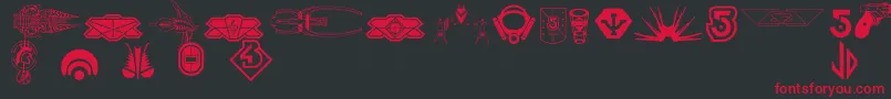 B5symbols Font – Red Fonts on Black Background