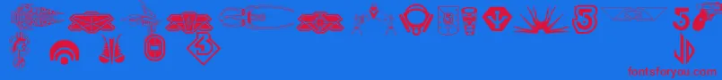 B5symbols Font – Red Fonts on Blue Background