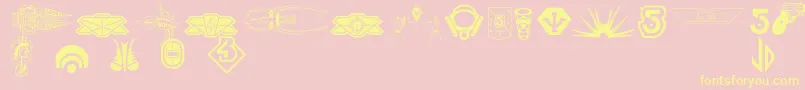 Czcionka B5symbols – żółte czcionki na różowym tle