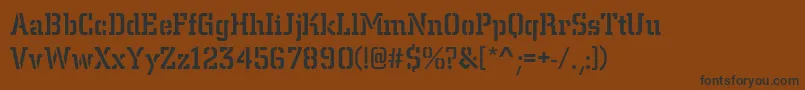 CentrumStencilMediumRegular Font – Black Fonts on Brown Background