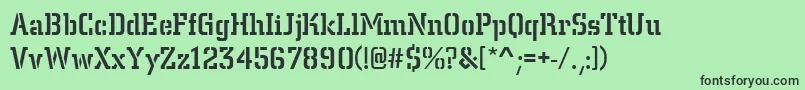 Шрифт CentrumStencilMediumRegular – чёрные шрифты на зелёном фоне