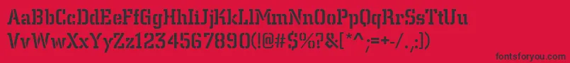 CentrumStencilMediumRegular Font – Black Fonts on Red Background