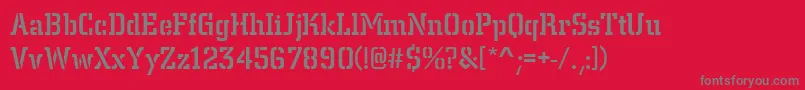 Czcionka CentrumStencilMediumRegular – szare czcionki na czerwonym tle