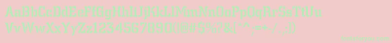 CentrumStencilMediumRegular Font – Green Fonts on Pink Background