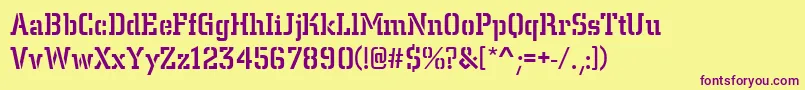 CentrumStencilMediumRegular Font – Purple Fonts on Yellow Background