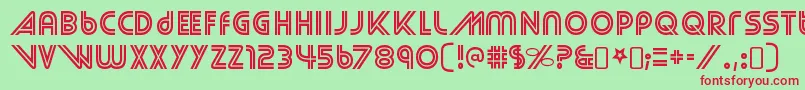 StreetcredRegular Font – Red Fonts on Green Background