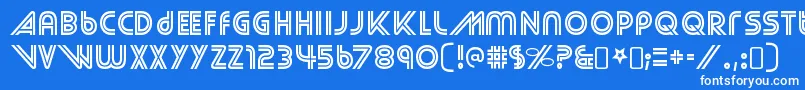 StreetcredRegular-Schriftart – Weiße Schriften auf blauem Hintergrund