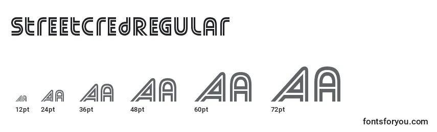 StreetcredRegular Font Sizes