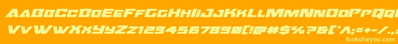 Oceanicdriftboldexpandital-fontti – keltaiset fontit oranssilla taustalla