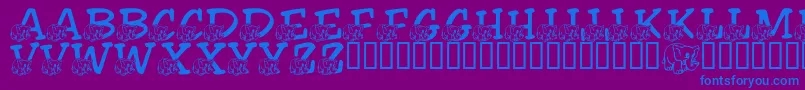 LmsFriendlyElephant-fontti – siniset fontit violetilla taustalla