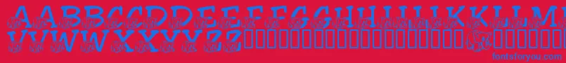 LmsFriendlyElephant Font – Blue Fonts on Red Background