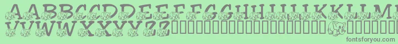 Czcionka LmsFriendlyElephant – szare czcionki na zielonym tle
