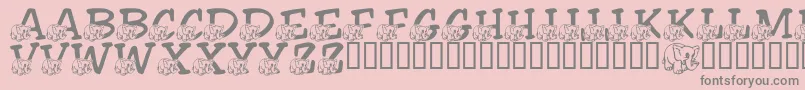Fonte LmsFriendlyElephant – fontes cinzas em um fundo rosa