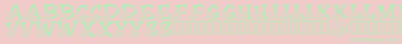 Fonte LmsFriendlyElephant – fontes verdes em um fundo rosa
