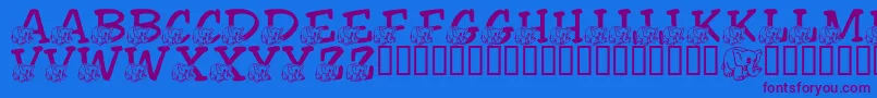 LmsFriendlyElephant Font – Purple Fonts on Blue Background