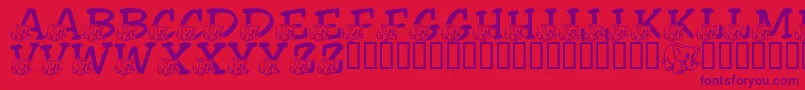 Шрифт LmsFriendlyElephant – фиолетовые шрифты на красном фоне