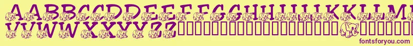 Police LmsFriendlyElephant – polices violettes sur fond jaune
