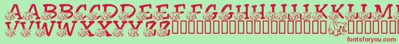 LmsFriendlyElephant Font – Red Fonts on Green Background